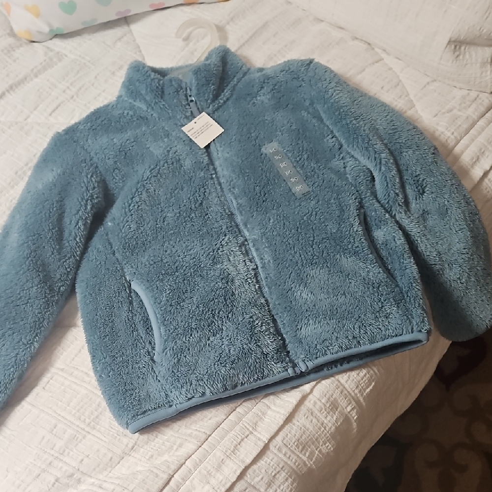 Uniqlo Kids Fuzzy Blue Jacket Size 7-8